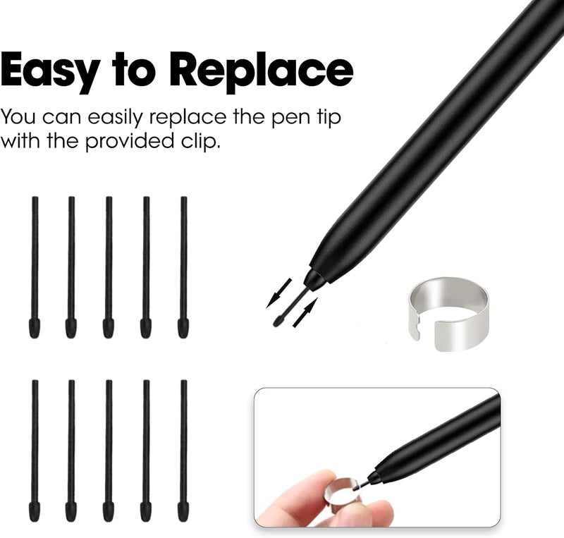 abasuto Marker Pen Tips for Remarkable 2 Pen nips 10 Pcs with Removal Tool, Durable Stylus Pen Replacement Nibs Marker Pen fit Samsung, Boox PenNote Air2 Plus - Image 2